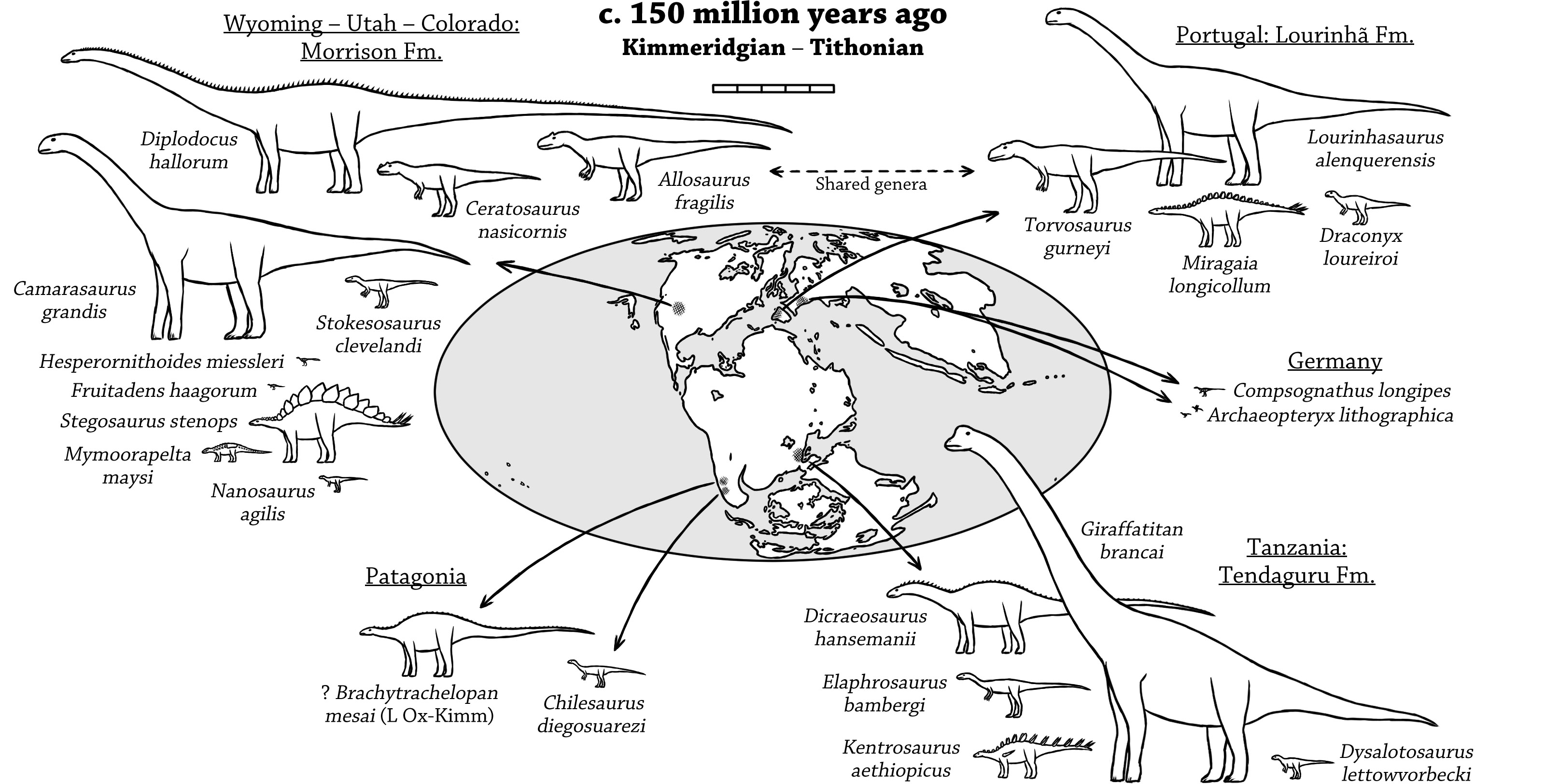 Kimmeridgian-Tithonian dinosaurs